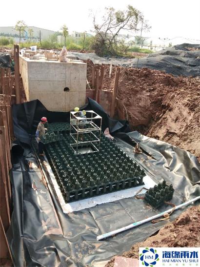 佛山_住宅小区雨水收集模块水池安装项目